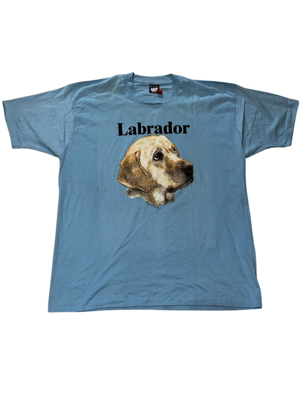 Vintage 1988 Screen Stars Labrador Dog Shirt Mens XXL Blue Teletrend Graphic Tee